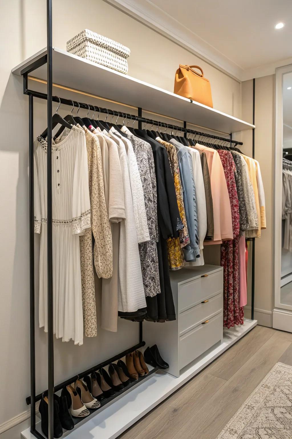 Show off your fashion with a chic boutique rack.