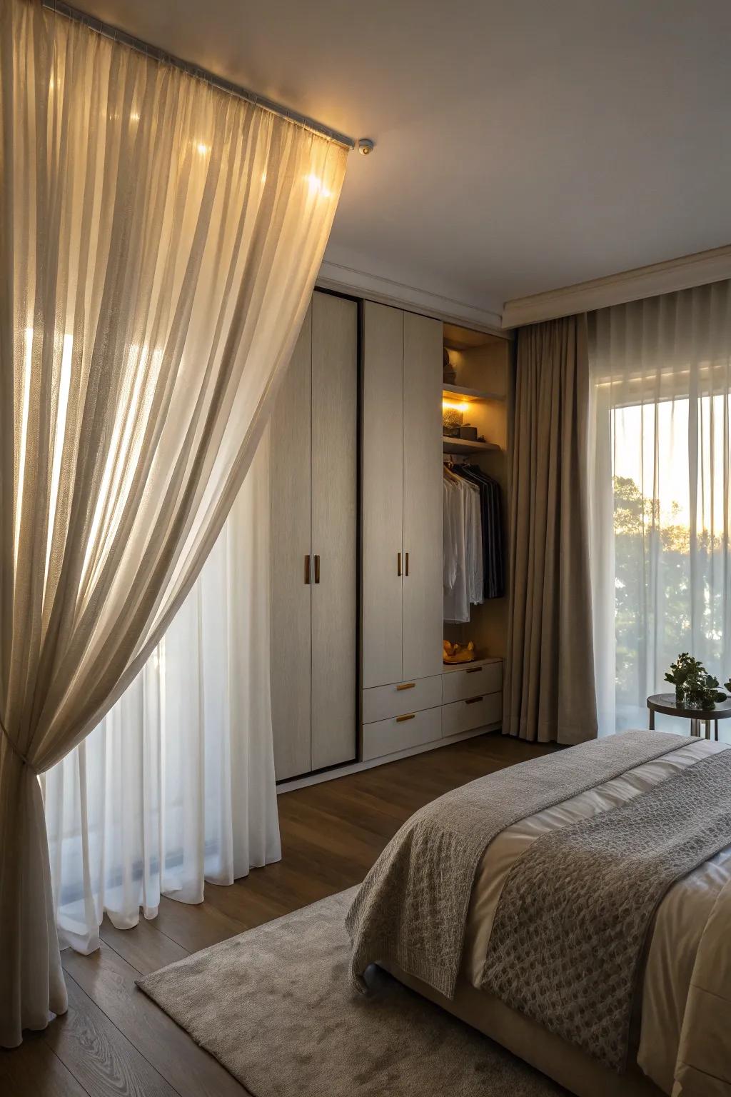 Curtains: a gentle, flexible alternative to doors.