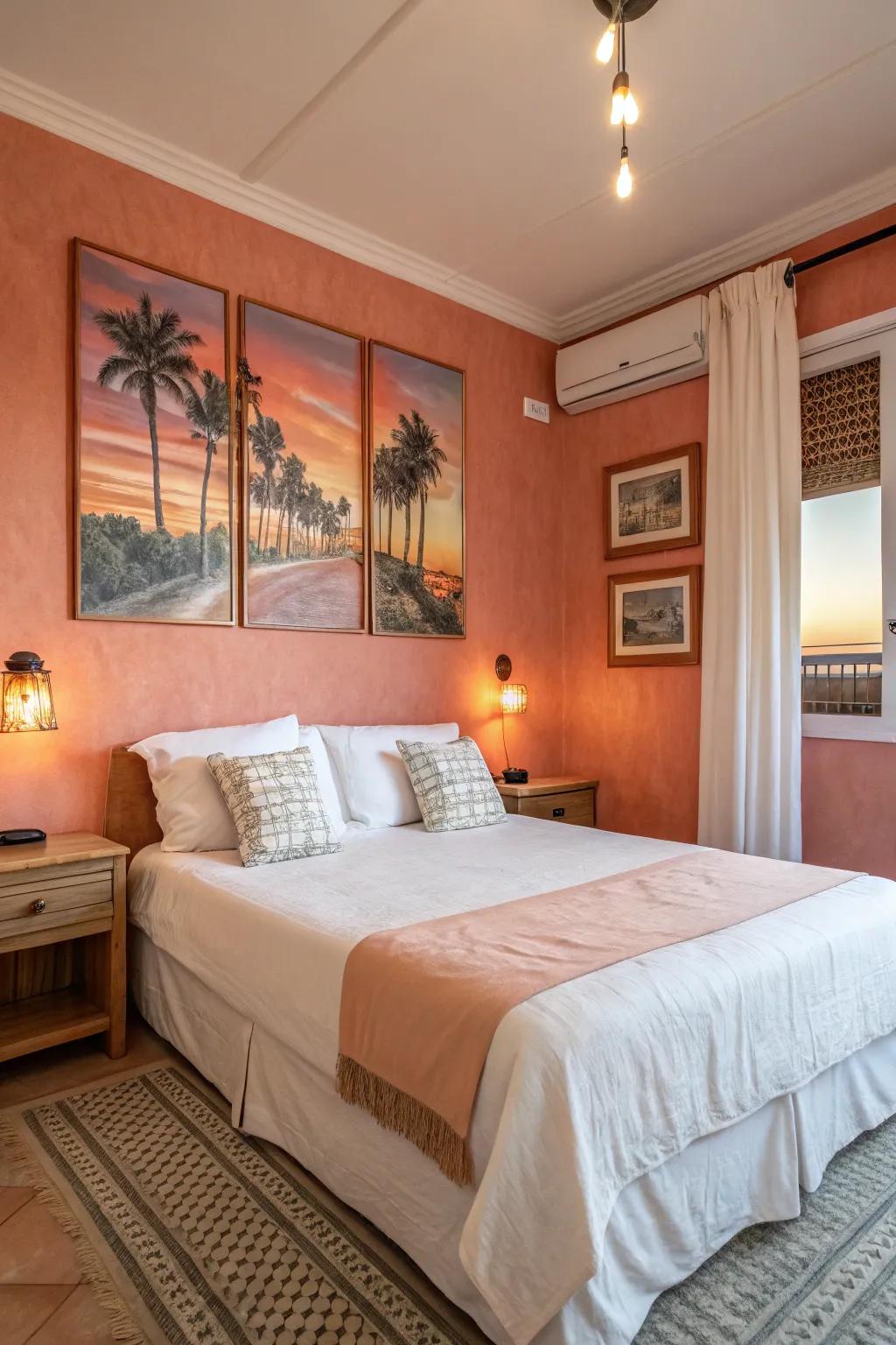 Sunset peach introduces warmth and romance.