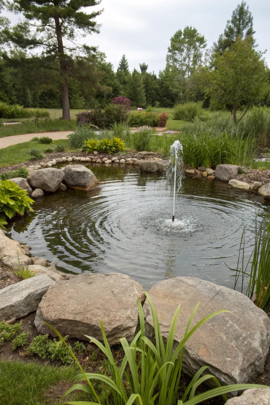 Water components add peace and a comforting feel to your outdoor space.