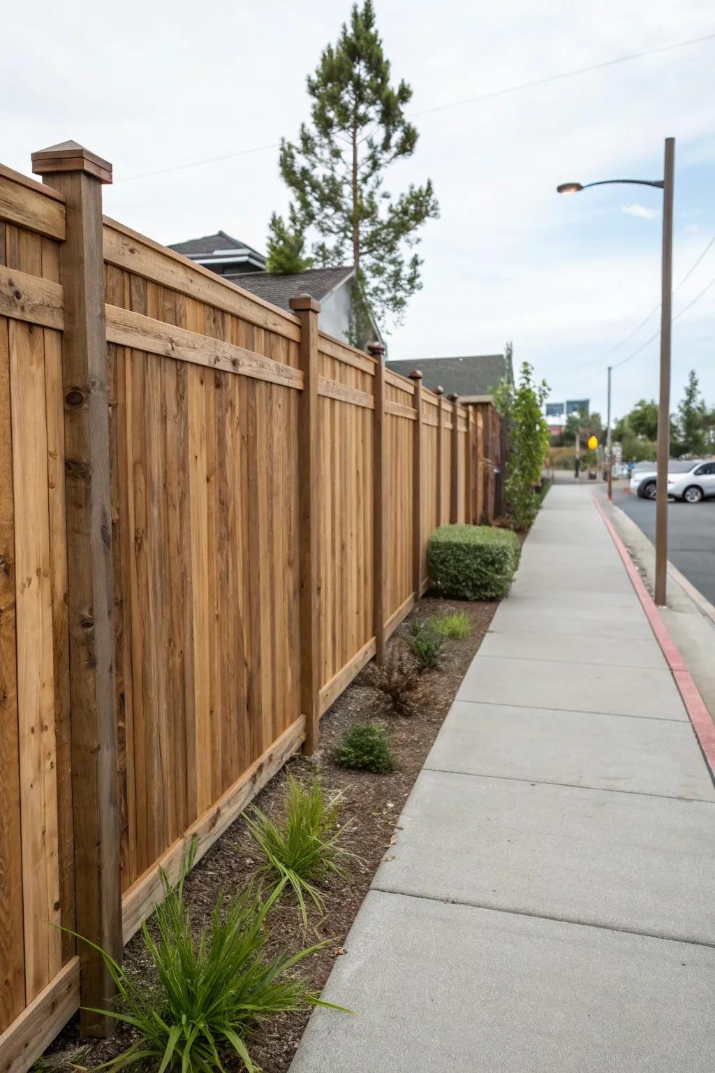 Wooden fences offer timeless beauty and seclusion.