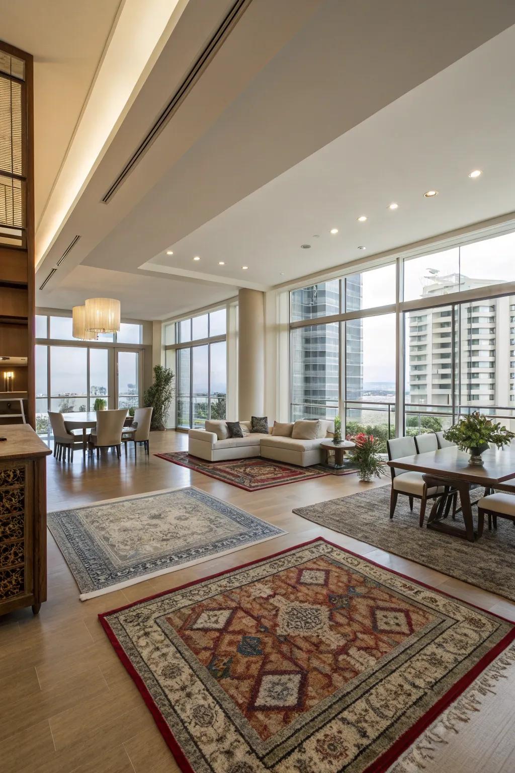 Organize and specify your condo's arrangement with area floor coverings.