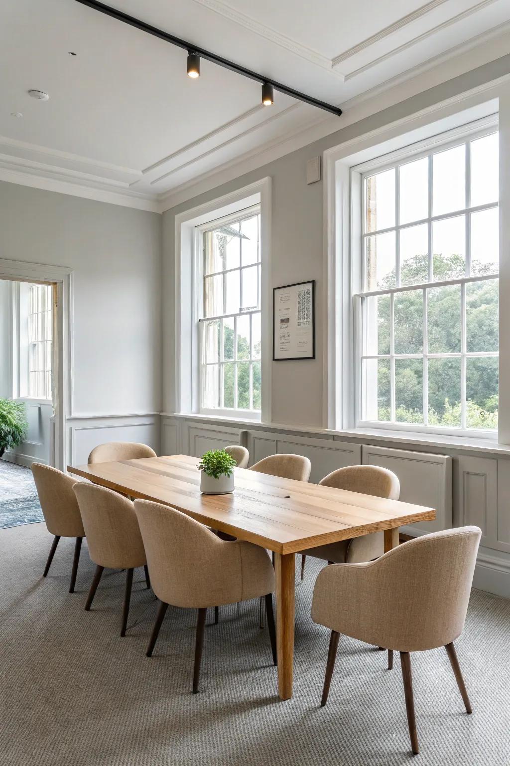 Muted color schemes encourage a peaceful and professional ambiance.