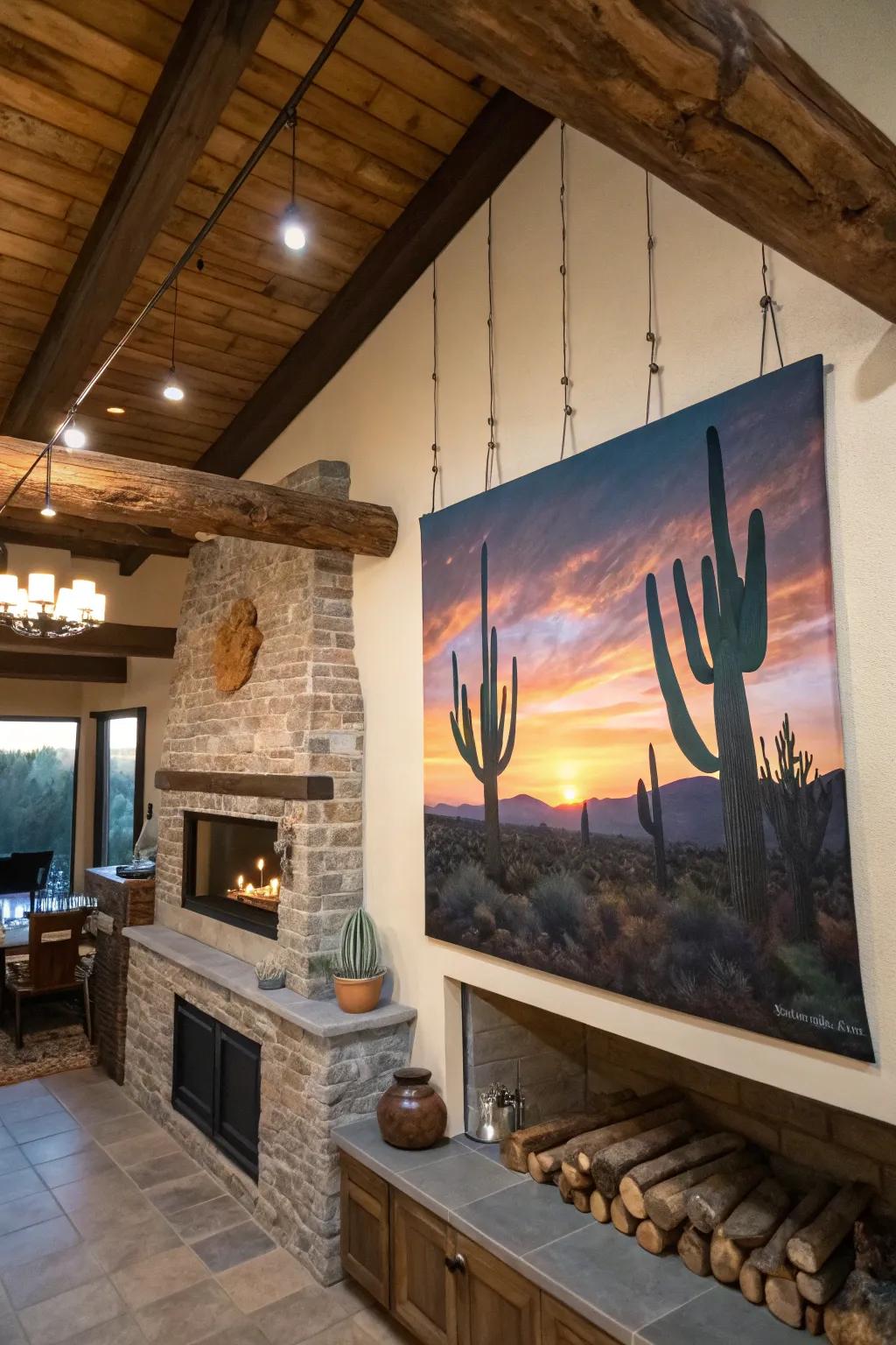 Cacti outlines infuse a trace of the desert's splendor into your area.
