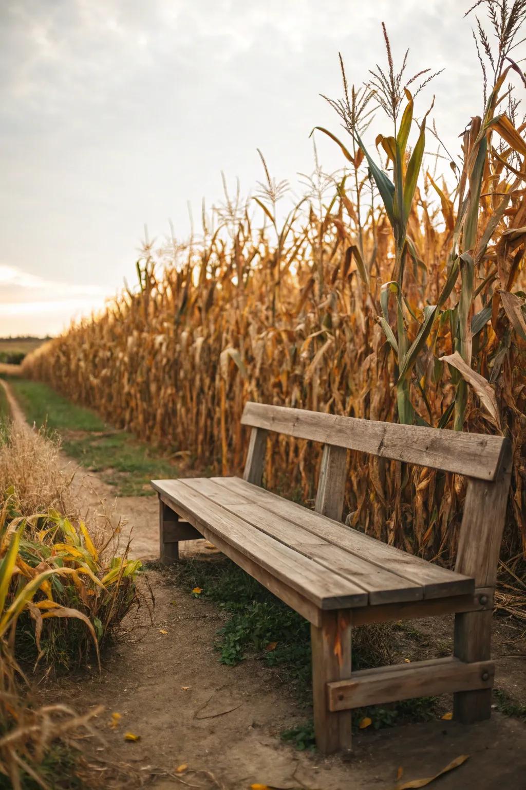 Capture memorable fall snapshots using a corn stalk setting.