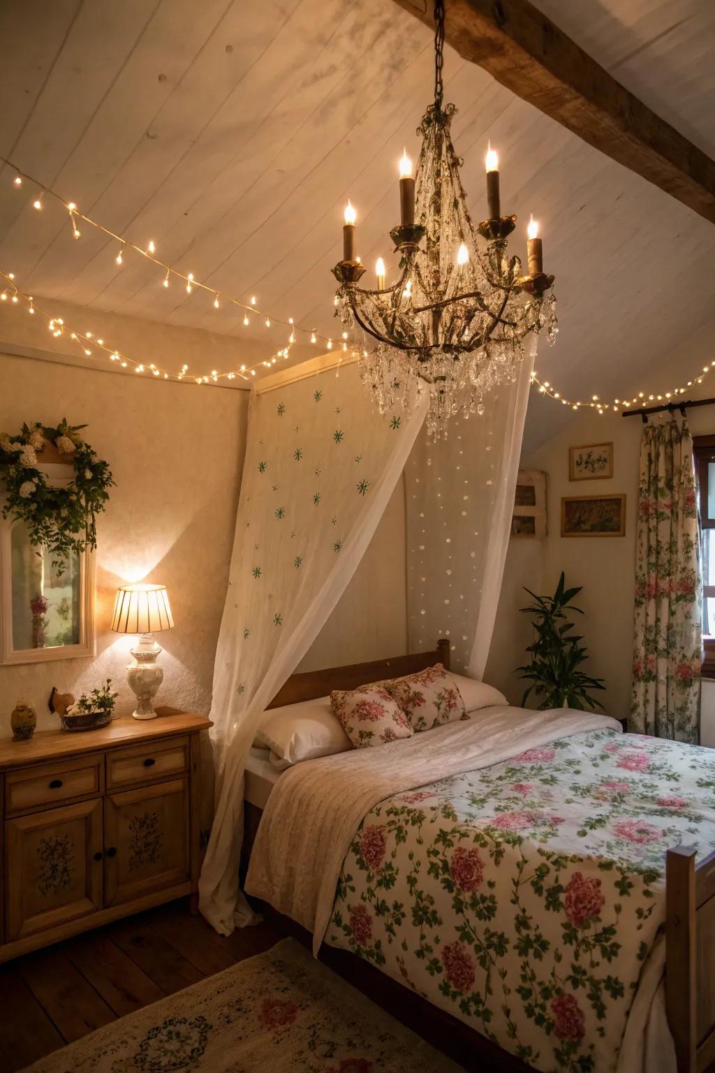 Gentle illumination fashions a warm and inviting atmosphere.
