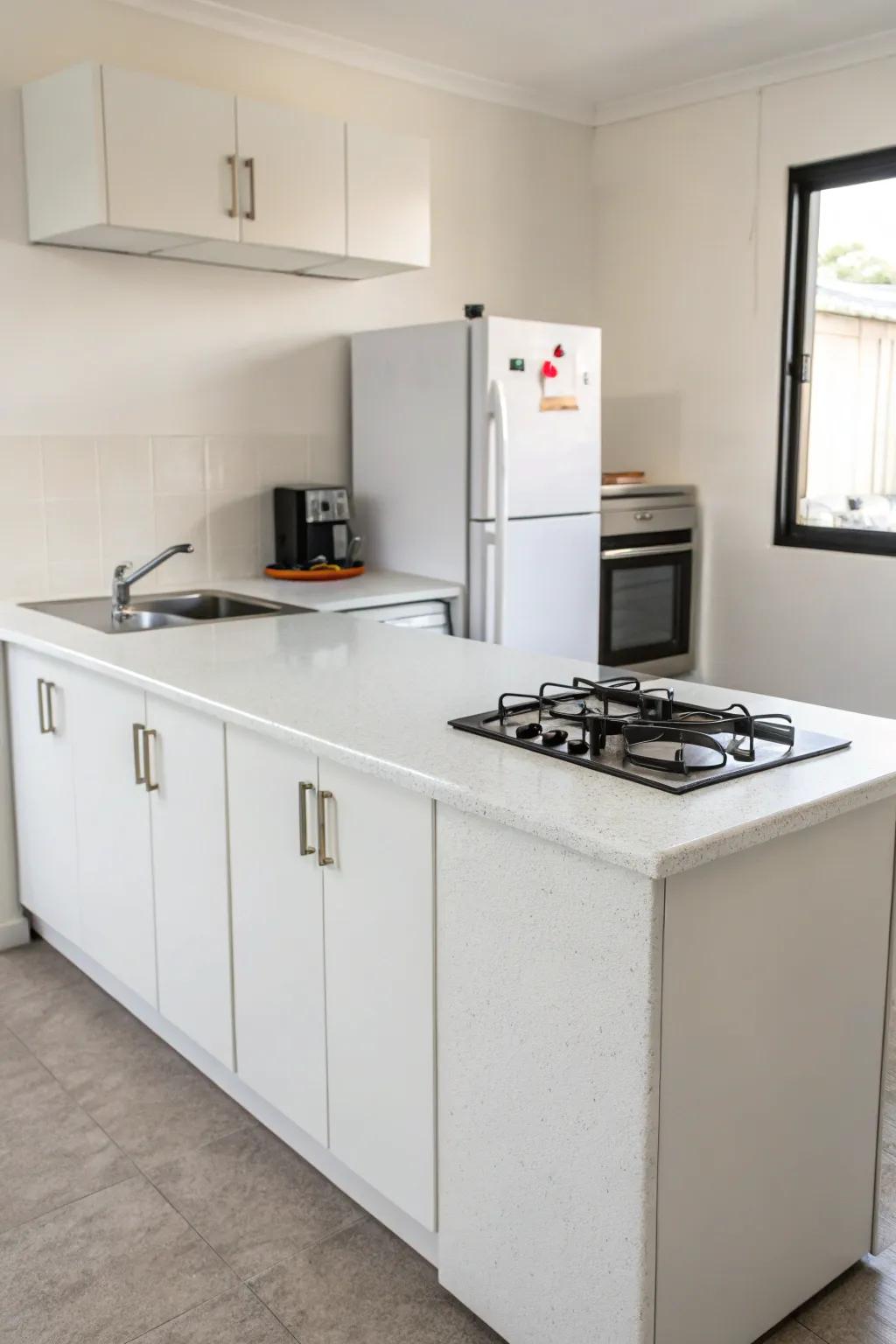 Perfectly coordinated end treatments for a continuous and refined kitchen design.