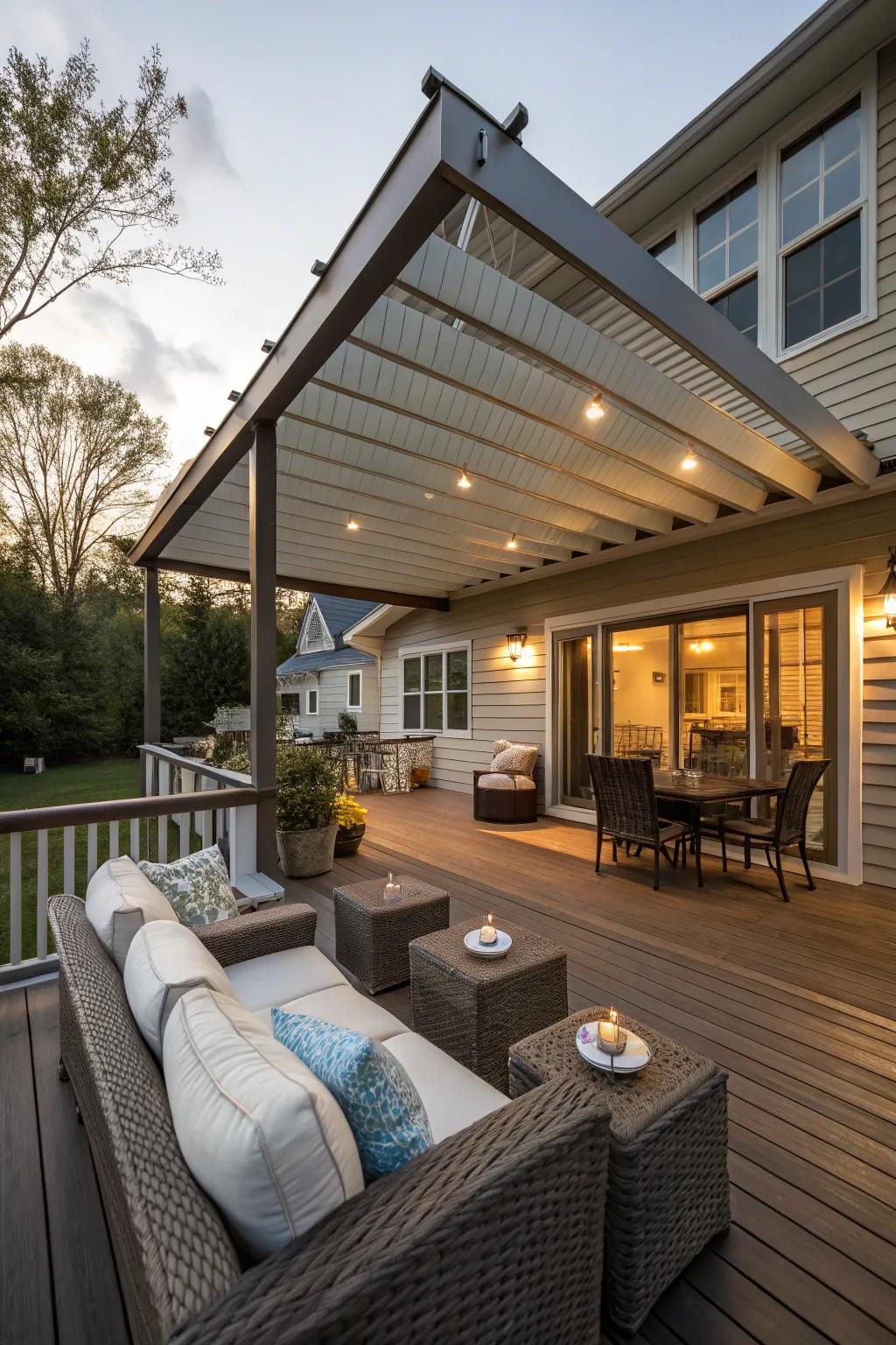 Roof extensions merge your deck with your home for a seamless design.
