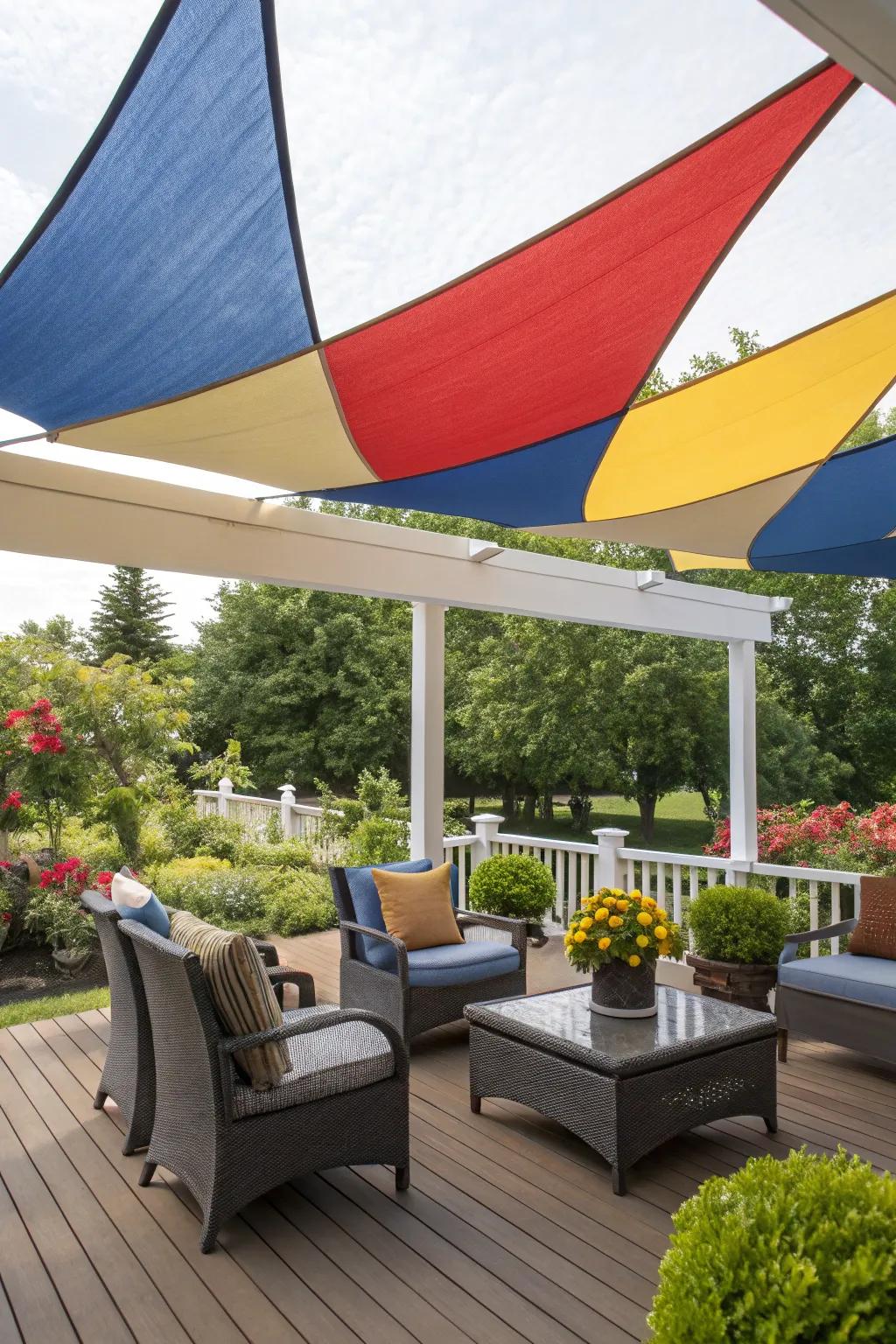 Sun sails bring a modern, artistic touch to your deck with versatile shade options.