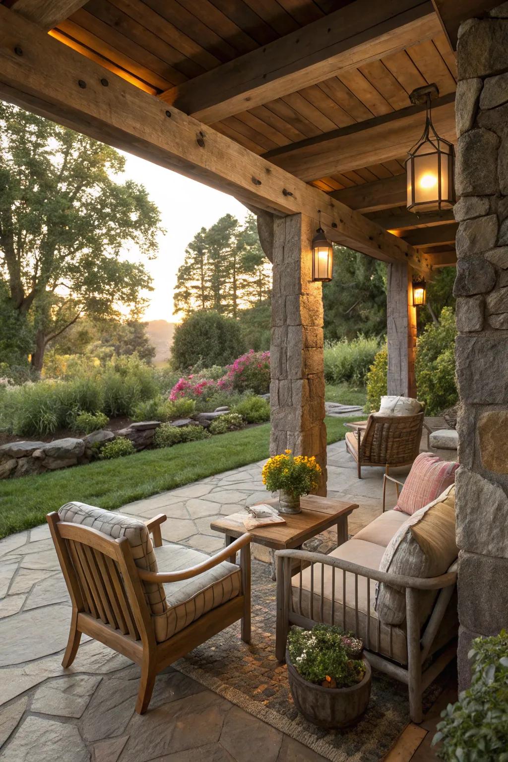 Authentic mediums provide rustic charm to your patio.