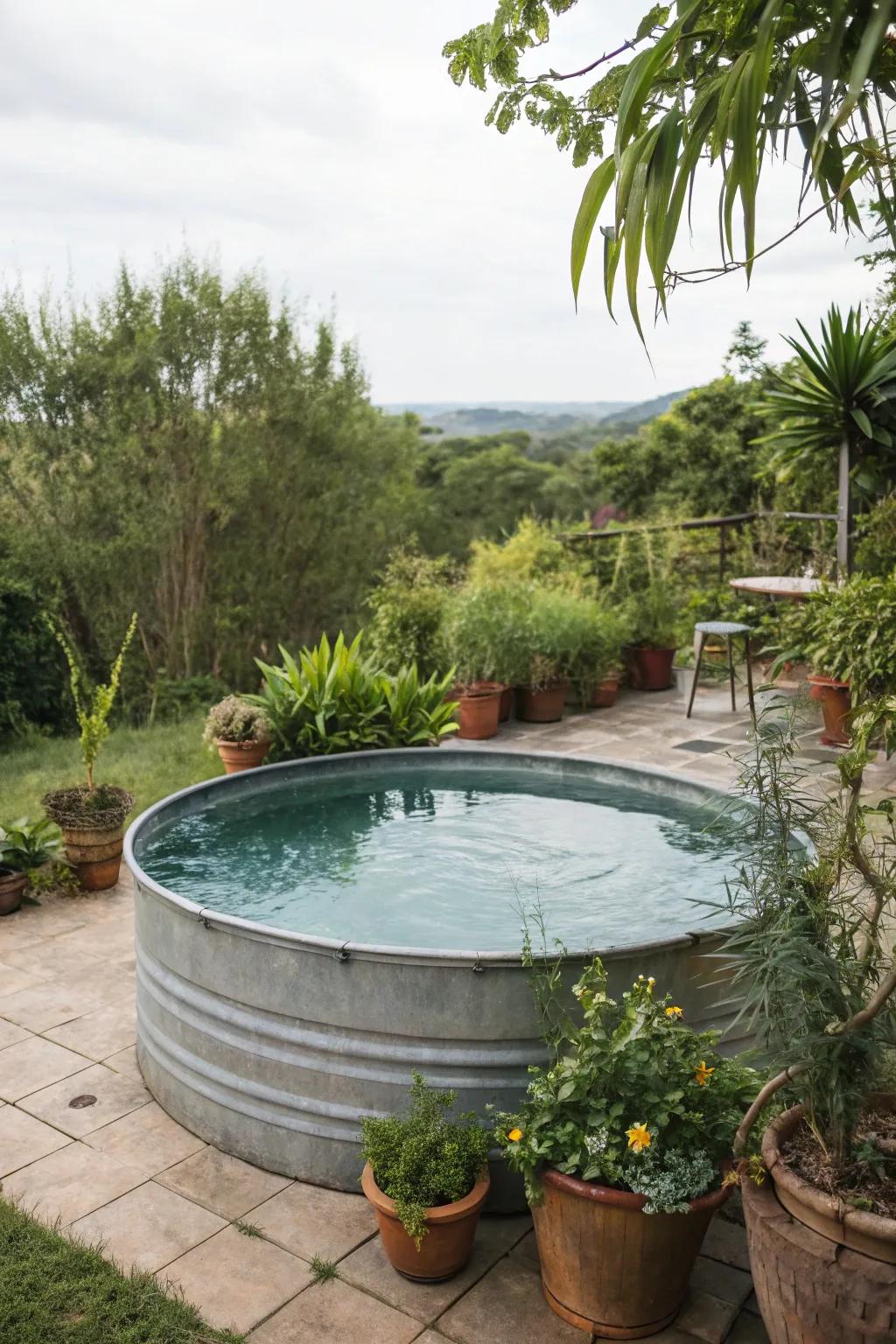 Immerse your pool in natural splendor with lush greenery.