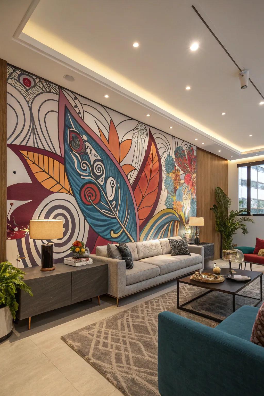 This contemporary art landscape creates a bold declaration.