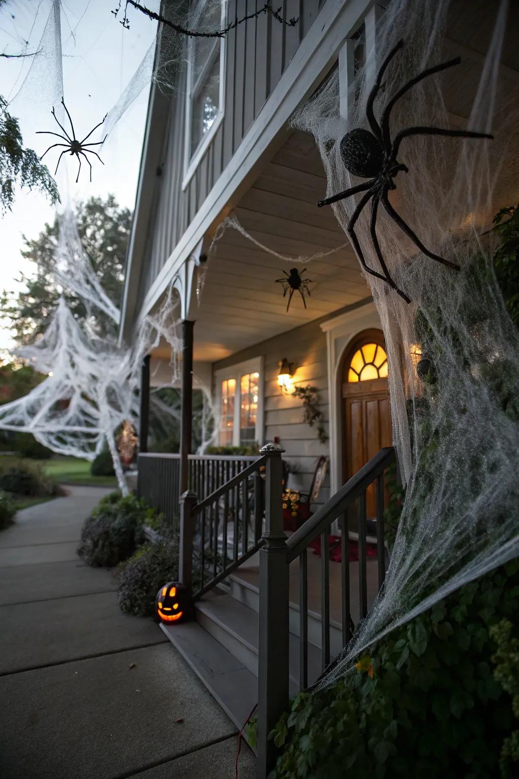 Cobwebs and props create a web of terror.