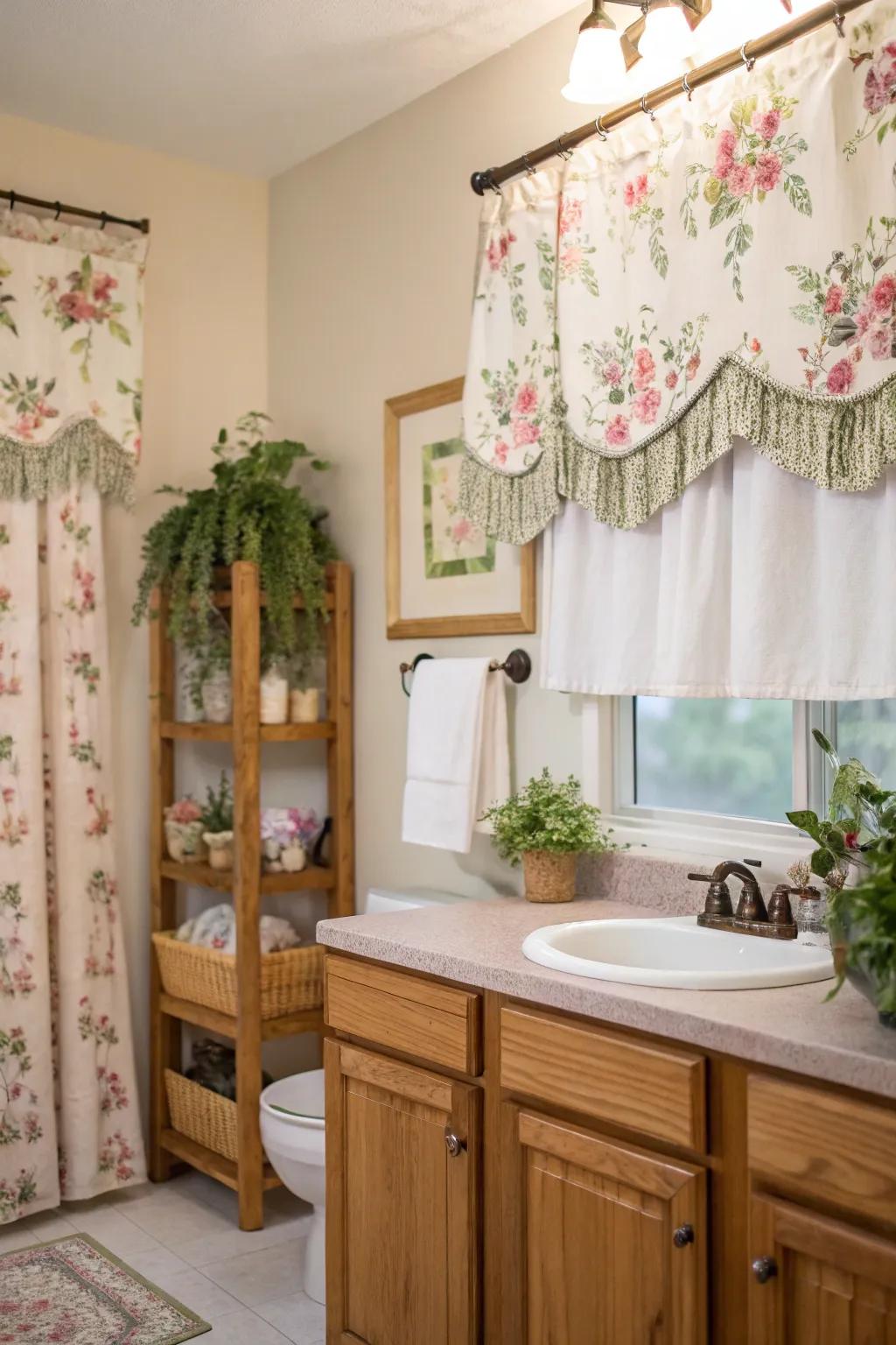 Transform your washroom into a serene getaway with botanical toppers.