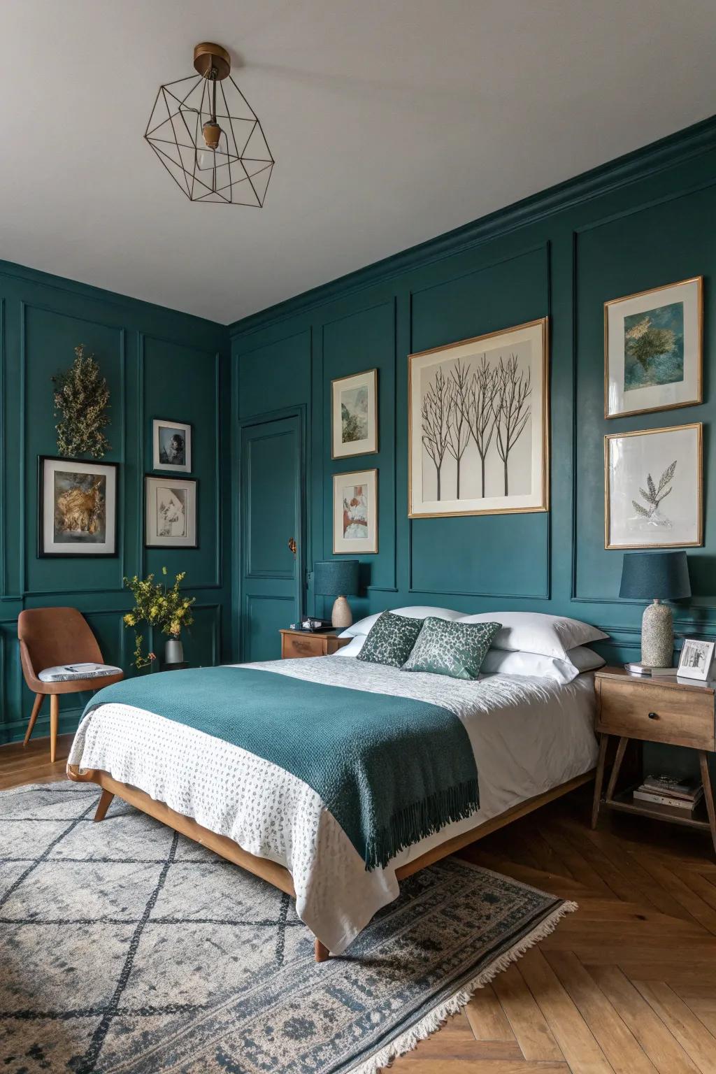 Art introduces an individual and creative accent to your bedroom.