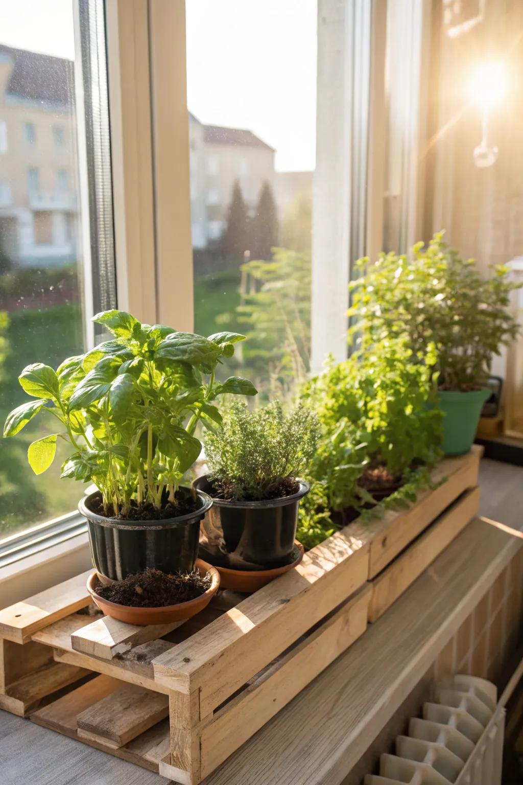 Enjoy fresh herbs from your own skid garden.