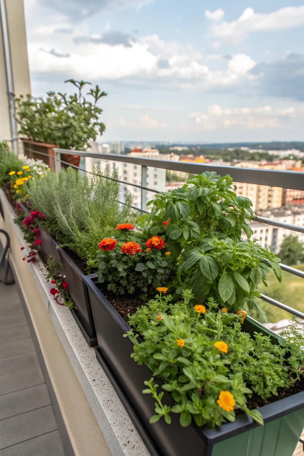 Merge beauty and functionality with planter box railings.