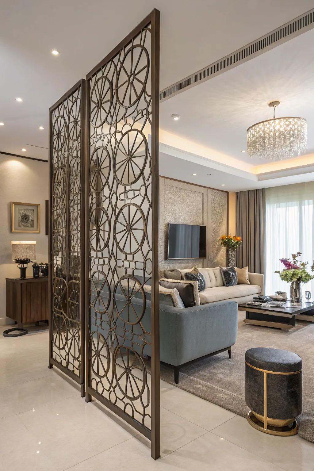 Artistic dividers fuse artistry with practicality exquisitely.