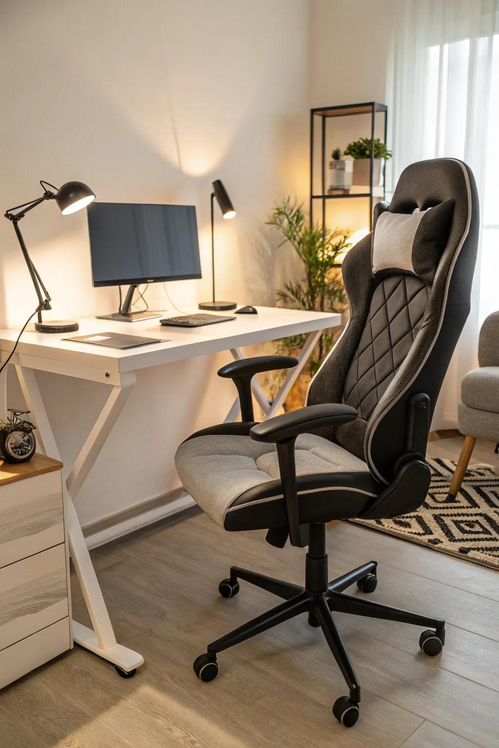 A supportive chair that enhances your desk's aesthetic.