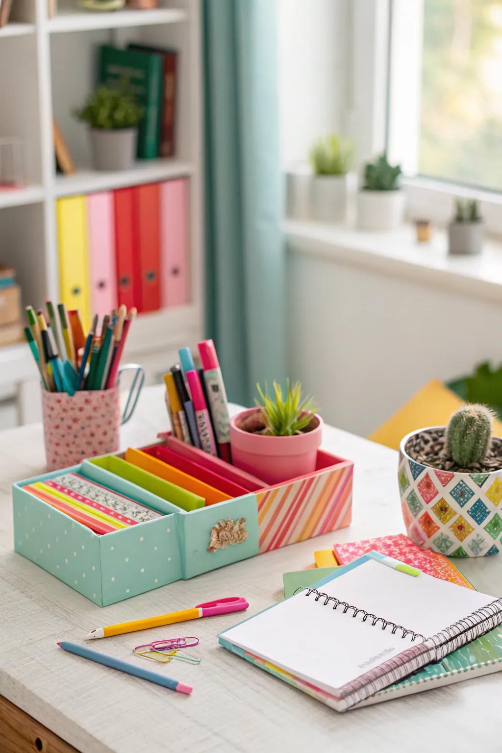 Enhance your desk with vibrant accents.