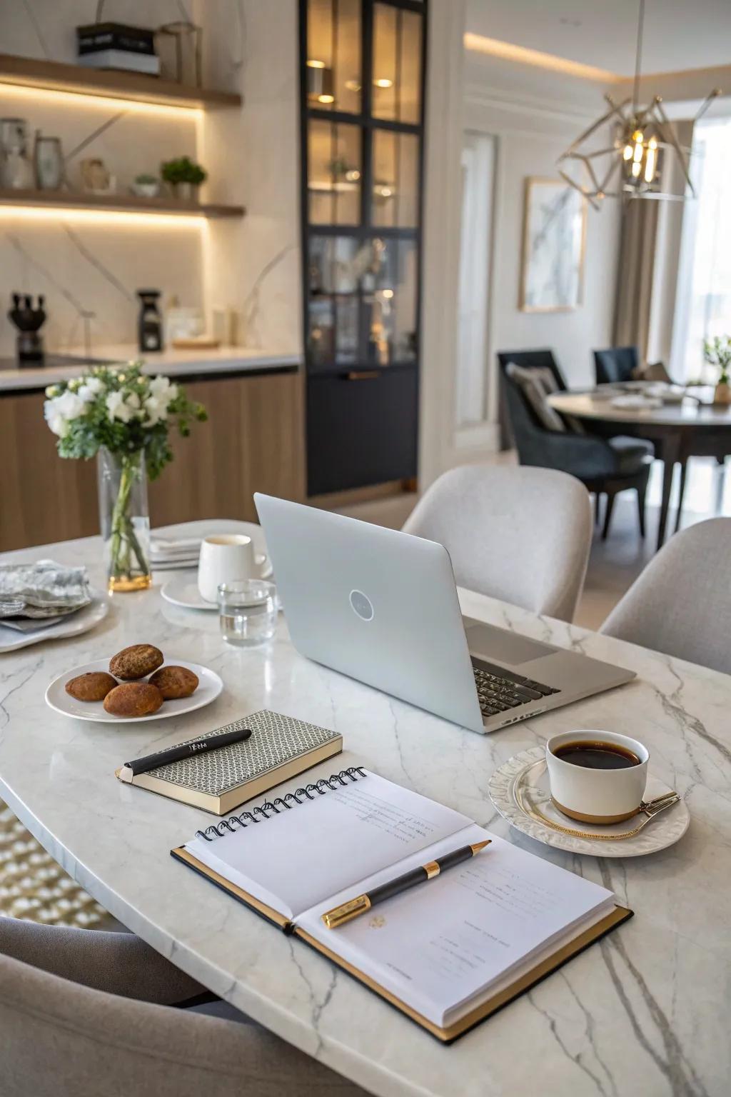 Combining work and dining results in greater efficiency.