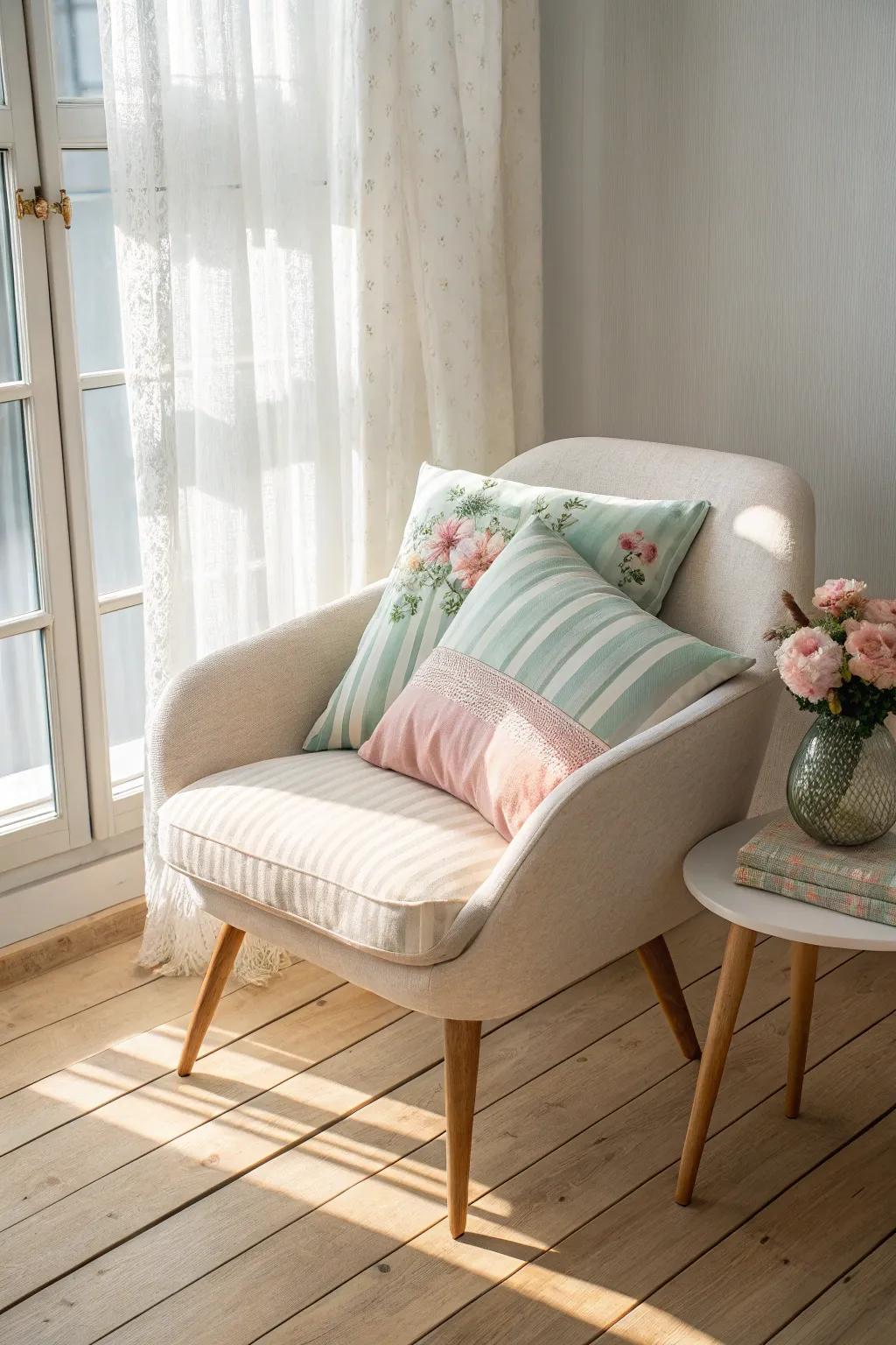 Elevate comfort and fashion using these chic cushion suggestions for an unforgettable baby shower environment. 🌿💕