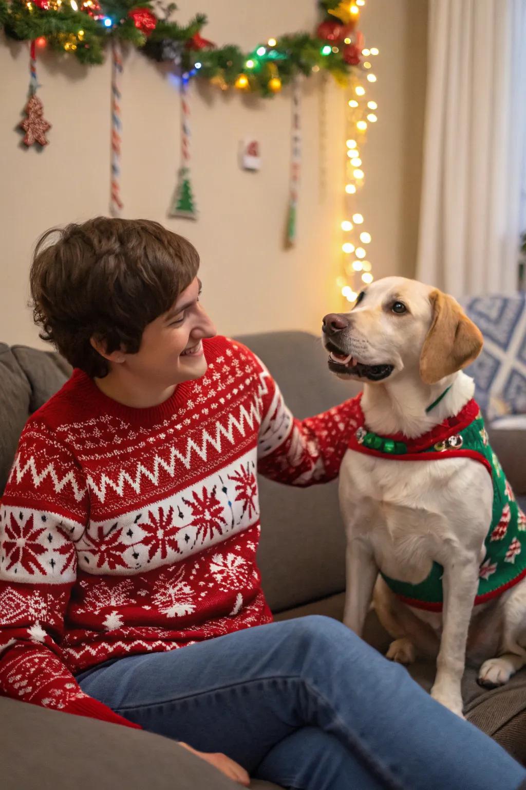 Twins in festive fashion.