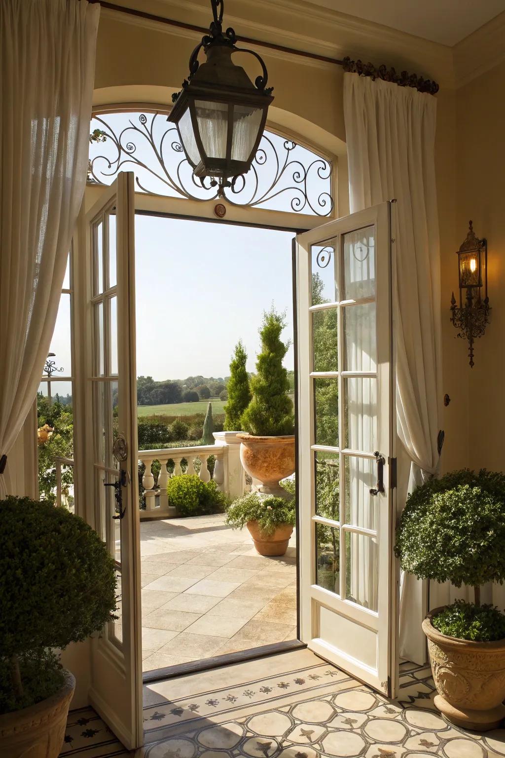 French doors bring classic charm to compact spaces.