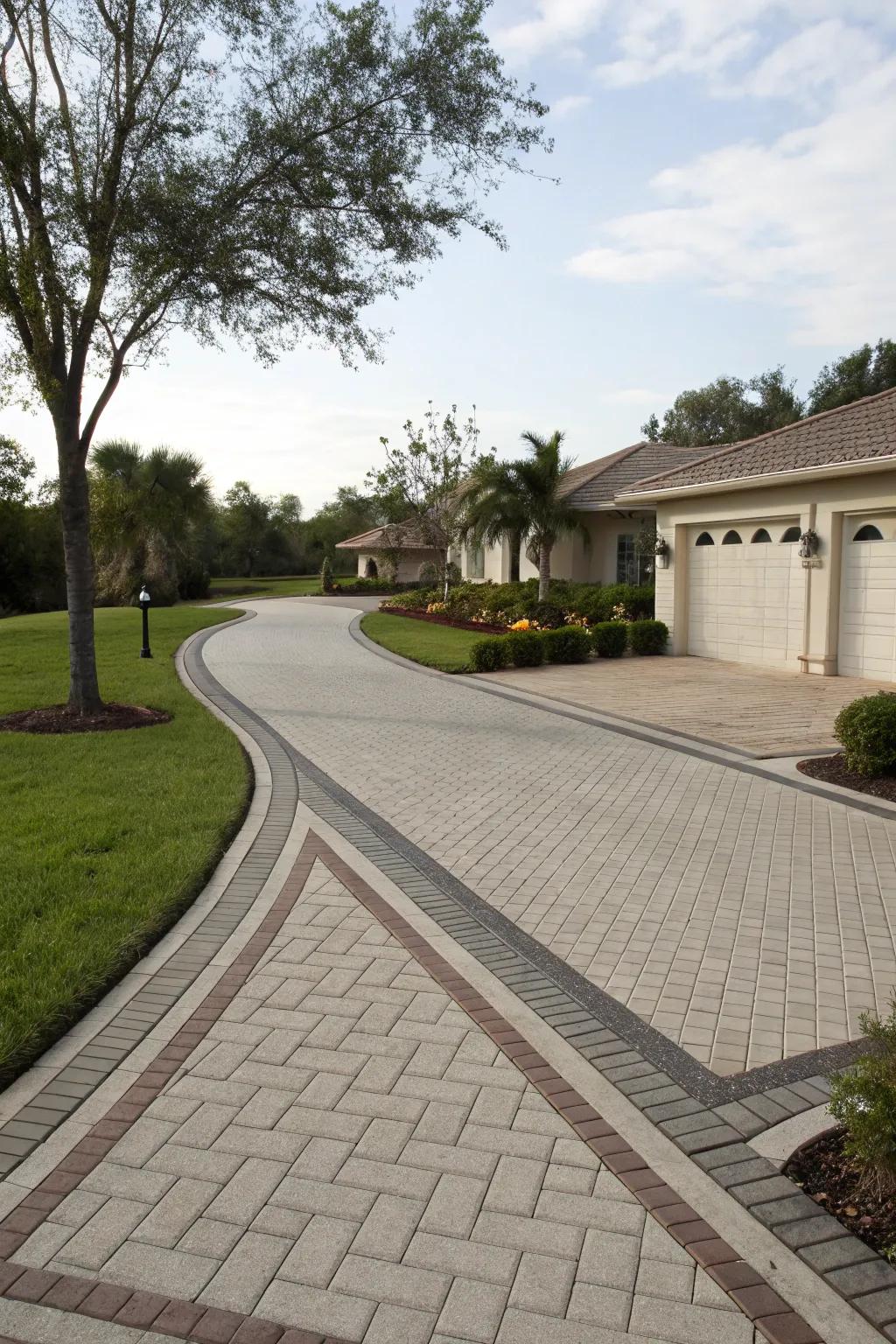 Raised edges bring a sophisticated touch to your driveway.