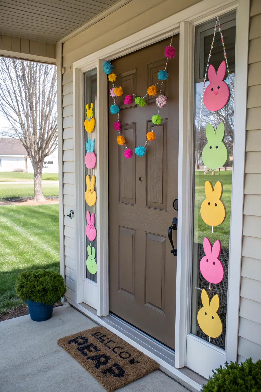 Sugar-coated candy-inspired portal decor incorporates a playful and vivid sensation.