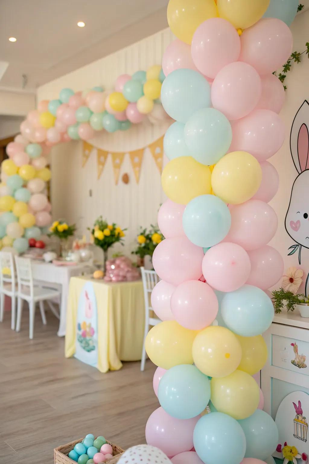 Soft-toned balloons bring a joyful and vibrant touch to your Easter celebrations.