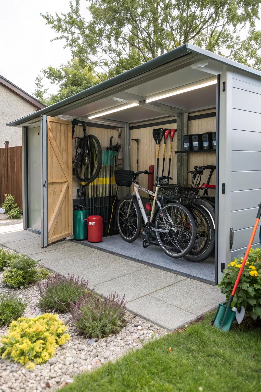 Optimize functionality with a versatile carport area.