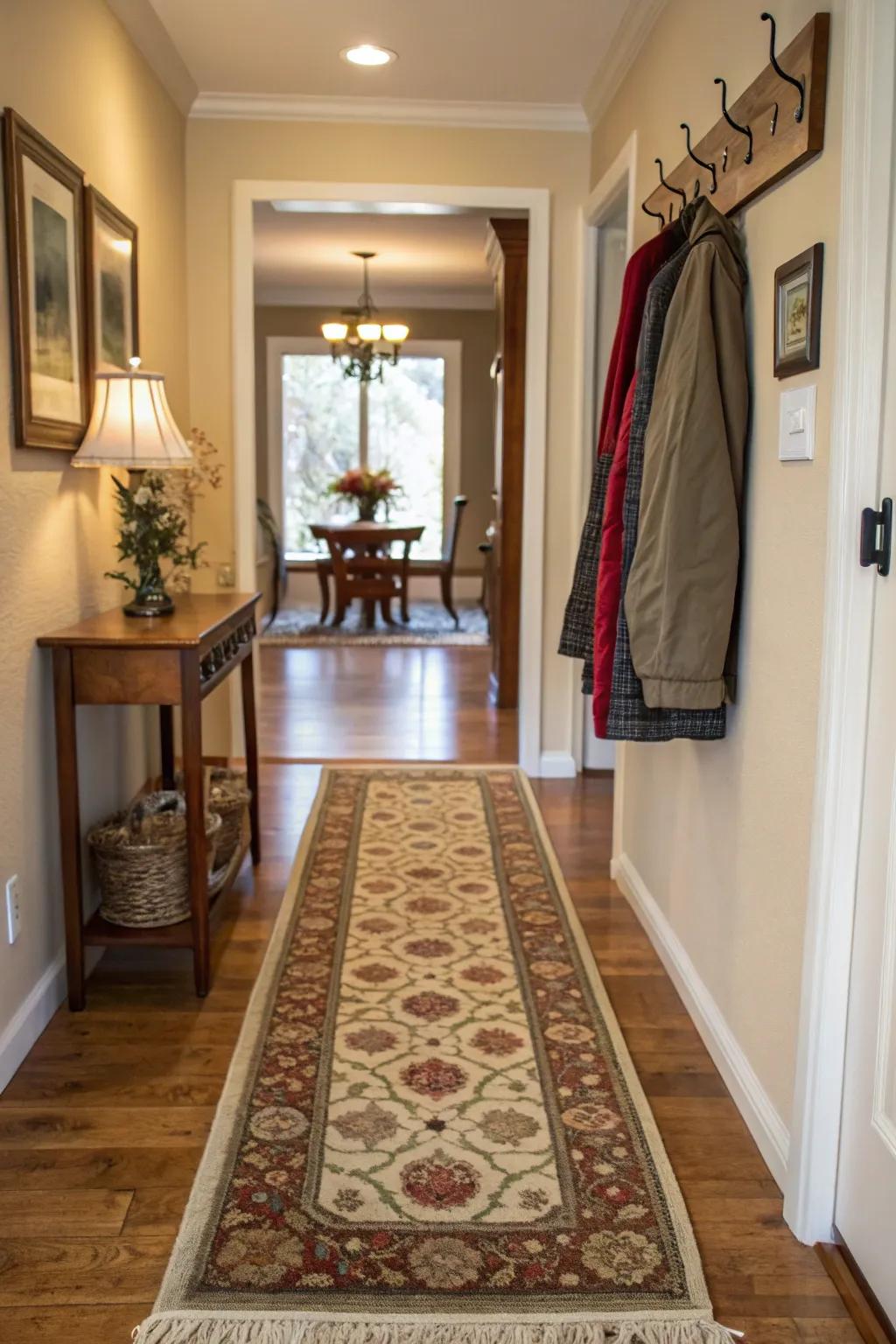 A rug improves comfort and marks the area.