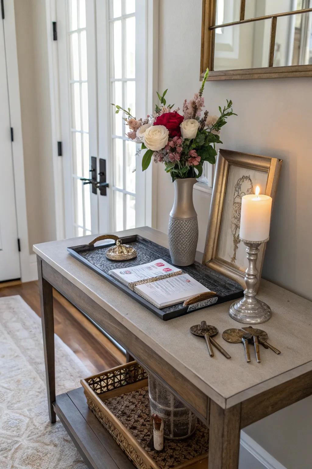 Tables offer a spot for everyday must-haves.