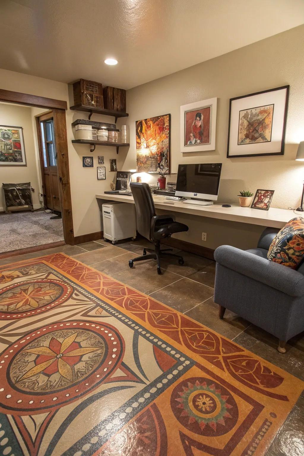 Customize your area with custom-designed epoxy floors that showcase your aesthetic.