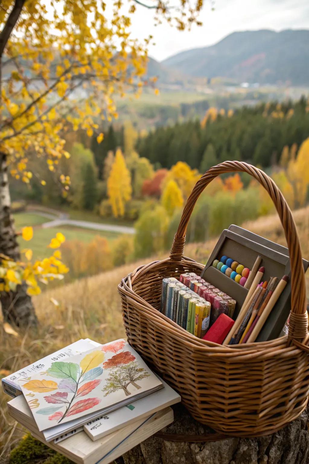 Inspire creativity using art materials that celebrate autumn’s charm.