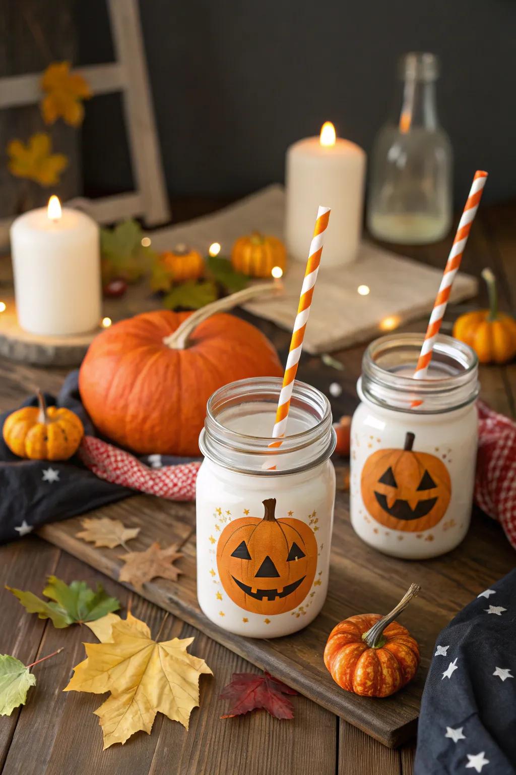 Country preservation jars with gourd designs.