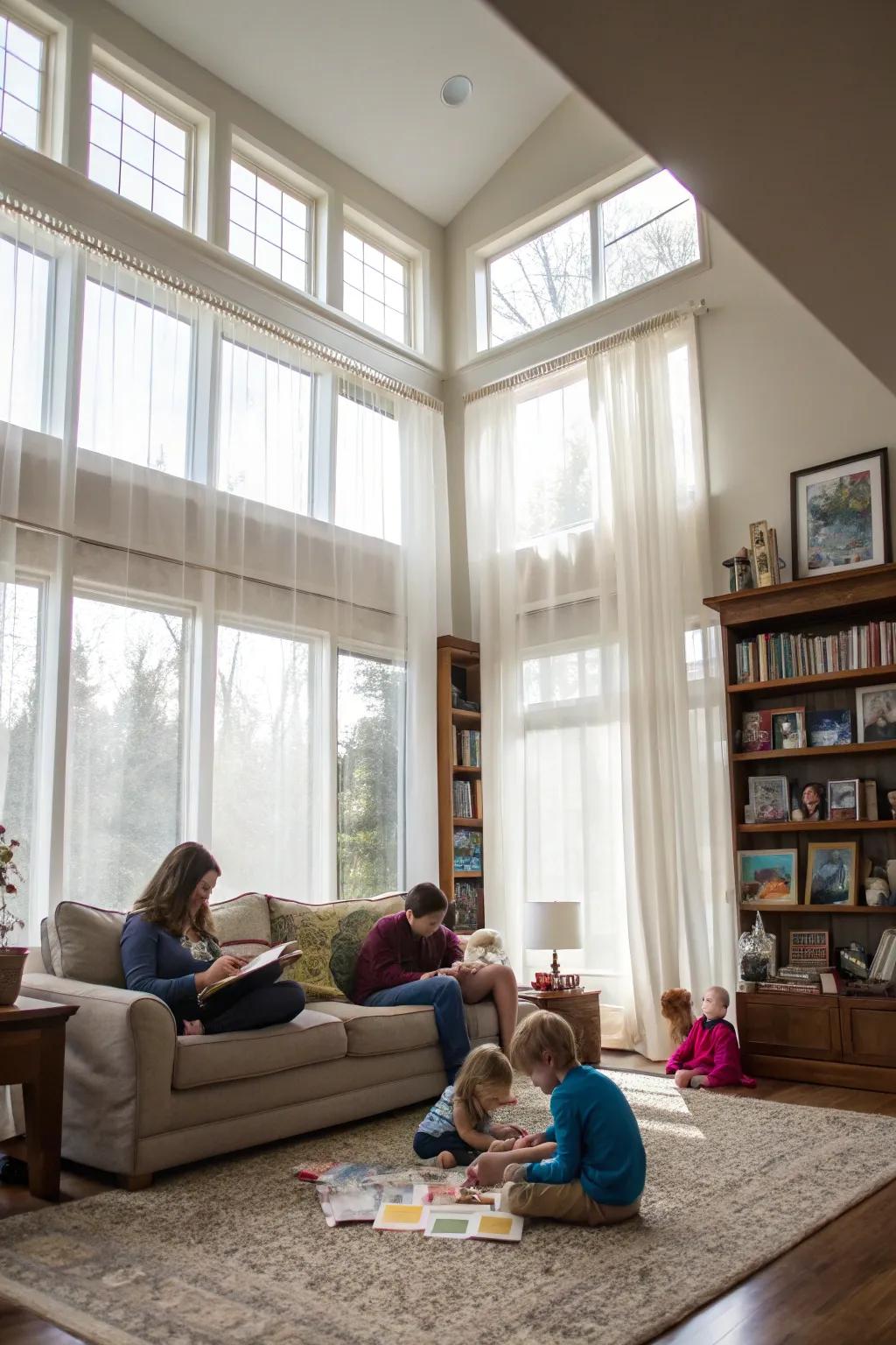 Sunlight enhances the ambiance and mood in any family space.