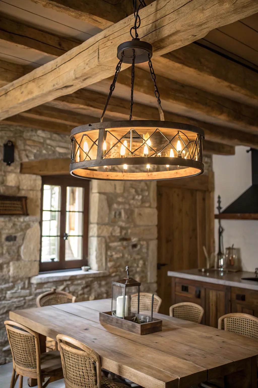 Wood and metal combinations evoke a genuine farmhouse vibe.