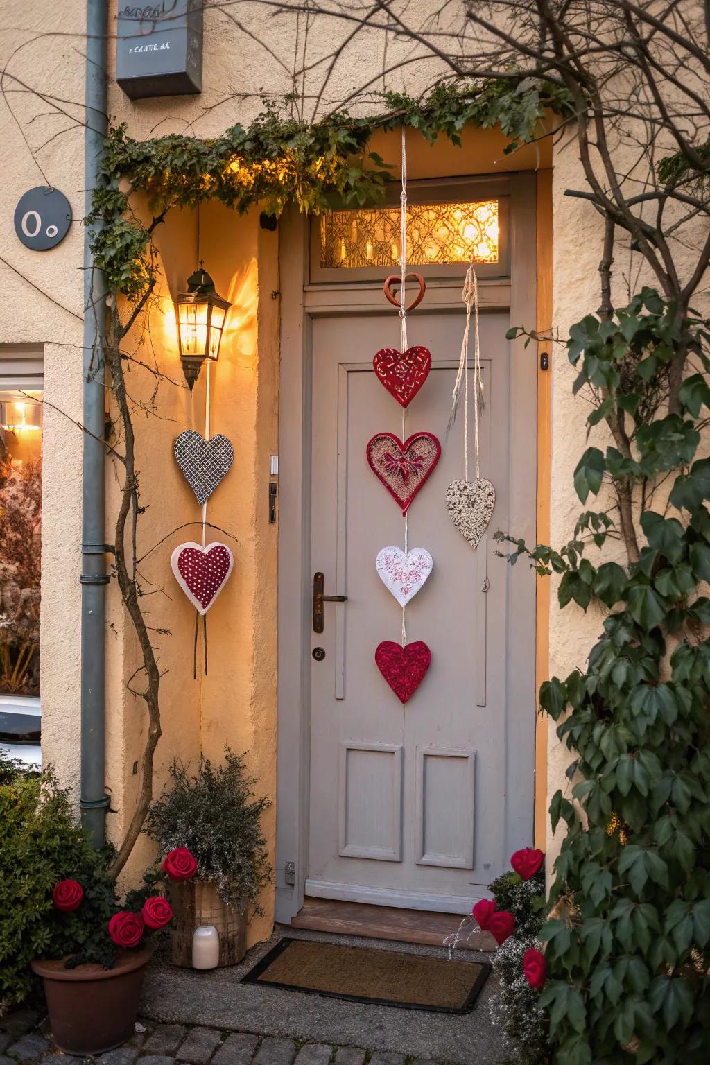 Suspending hearts introduce a spirited element.