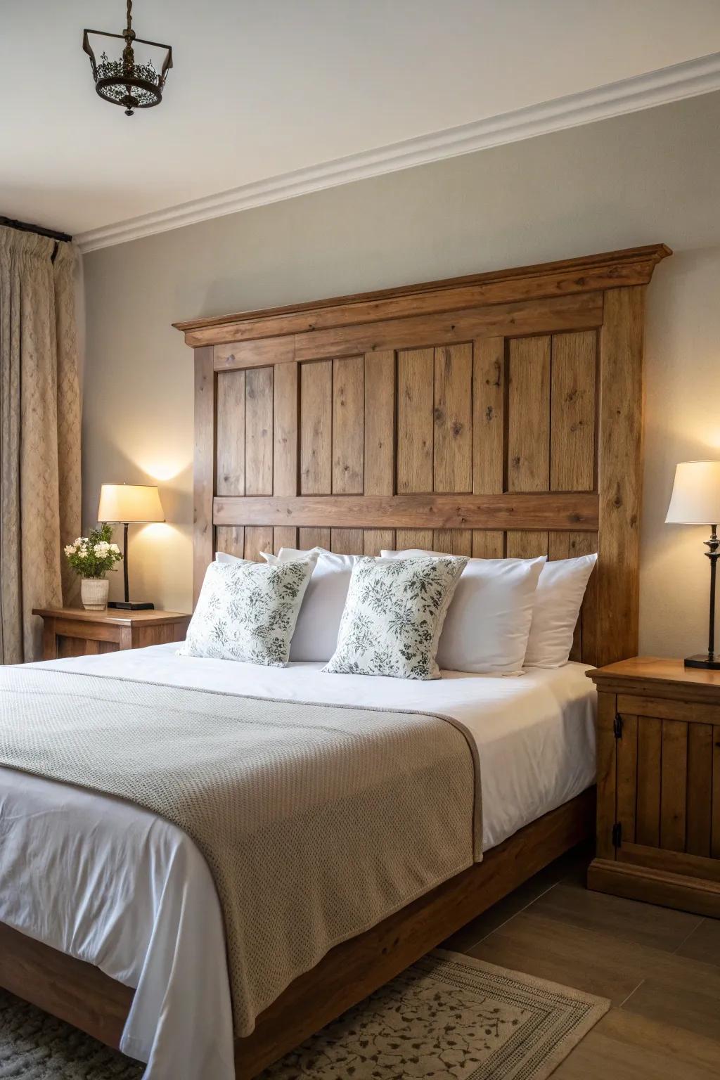 A sturdy headboard for grounding and security.