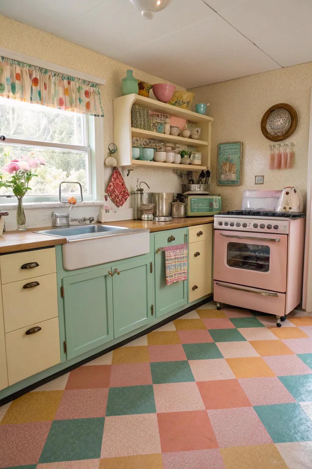 Classic vinyl tiles can bring a delightful, nostalgic feel to any space.
