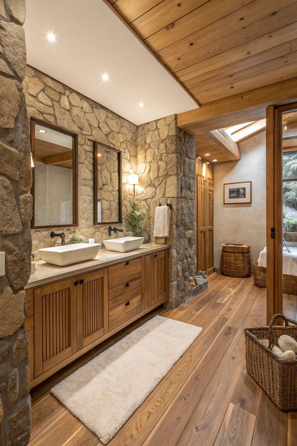 Organic elements introduce warmth and a hint of nature indoors.