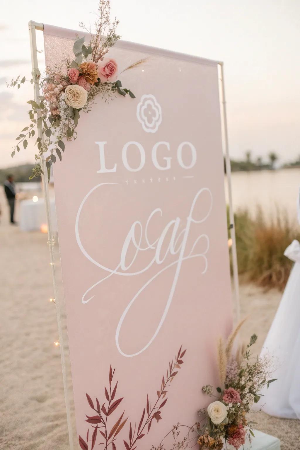 Elegant script typography imparts sophistication.