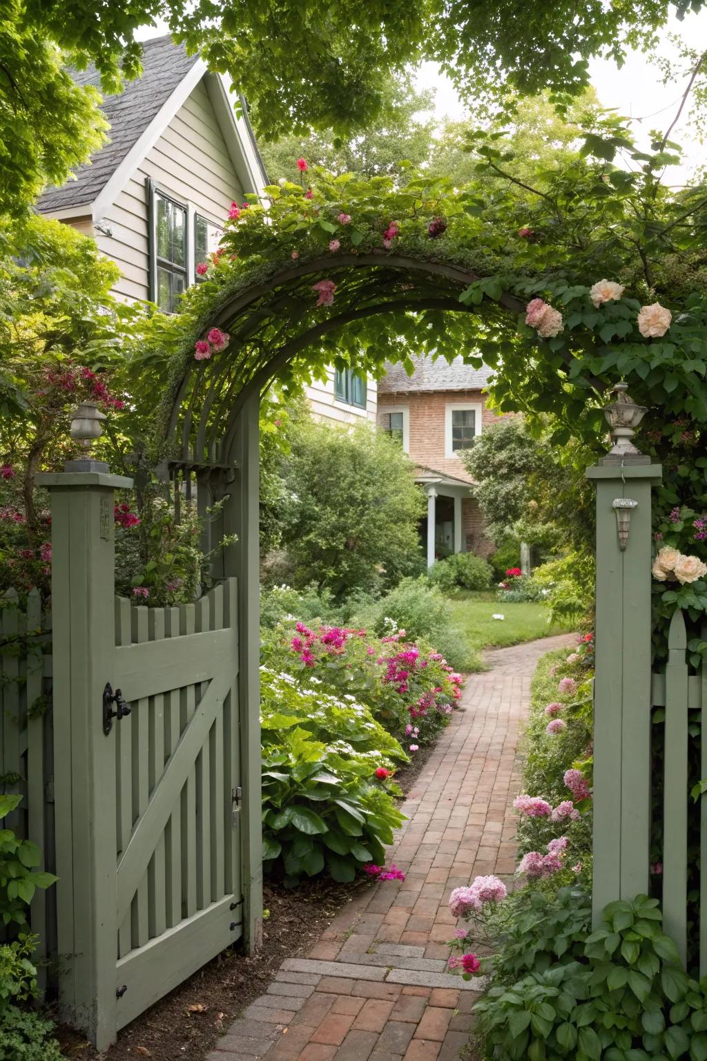 Landscaping around your gate cultivates a welcoming vibe.