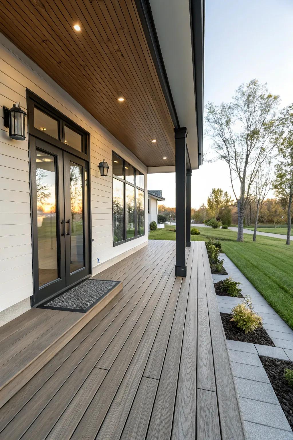 Composite decking offers the wood look with minimal maintenance.