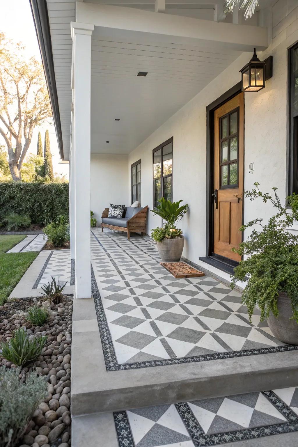 Geometric patterns make a bold statement.