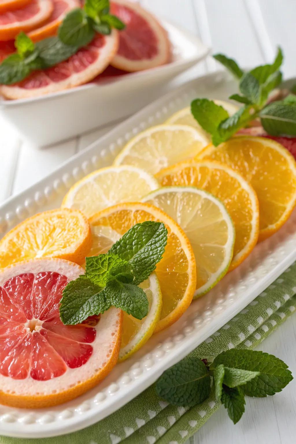 A citrus composition erupting with vibrancy and zest.