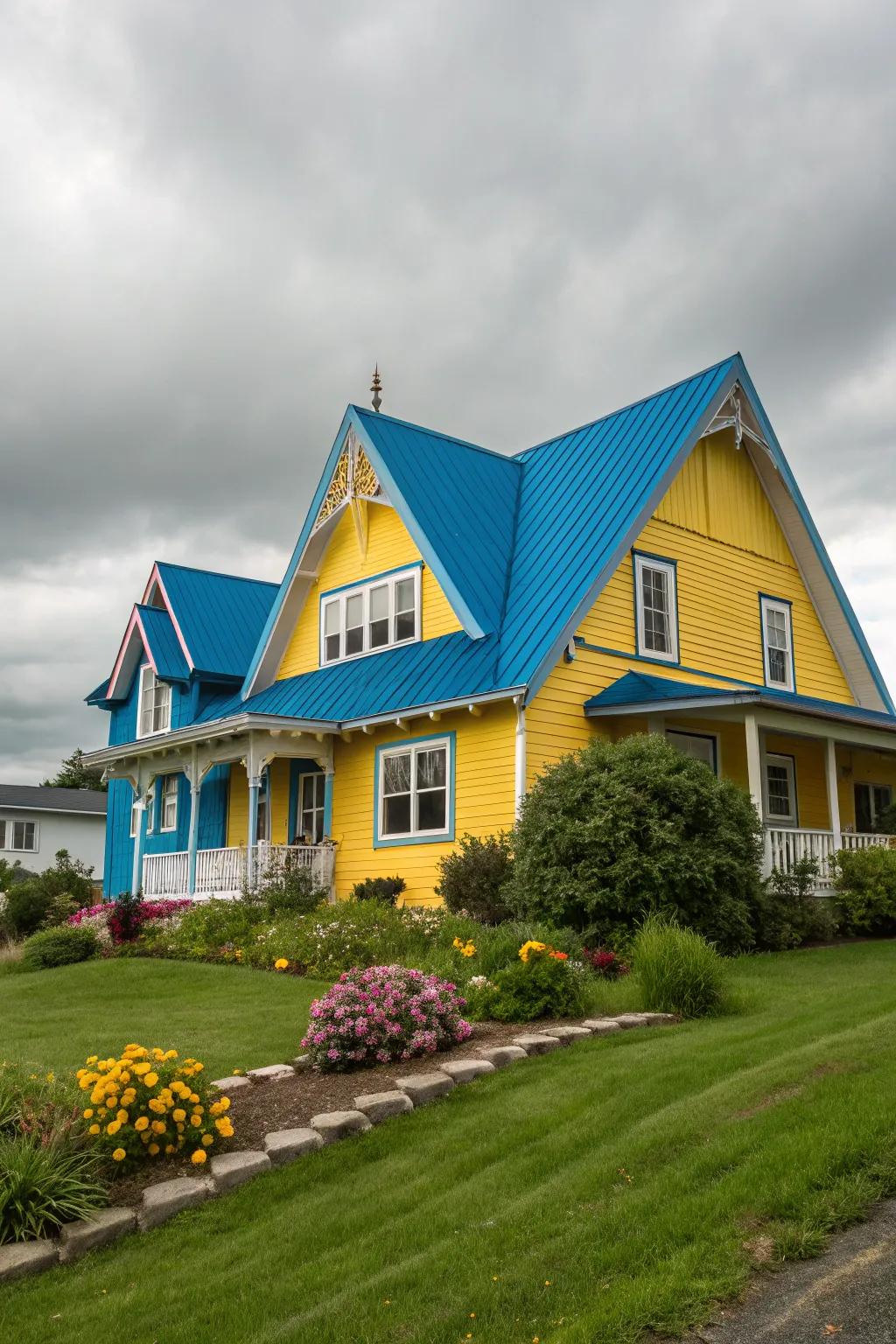 Contrasting colors ensure gables stand out as an artistic statement.