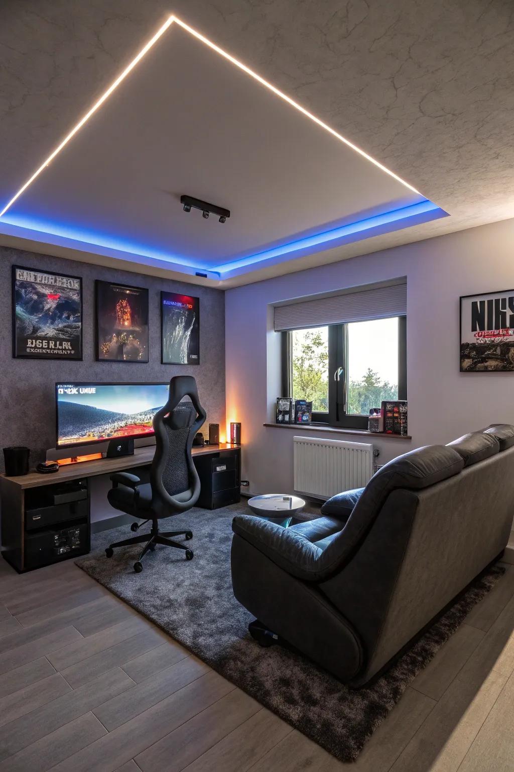 Intelligent illumination offers adaptable ambiance in your gaming area.